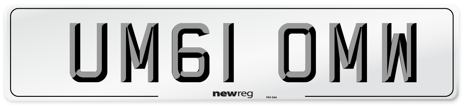 UM61 OMW Number Plate from New Reg